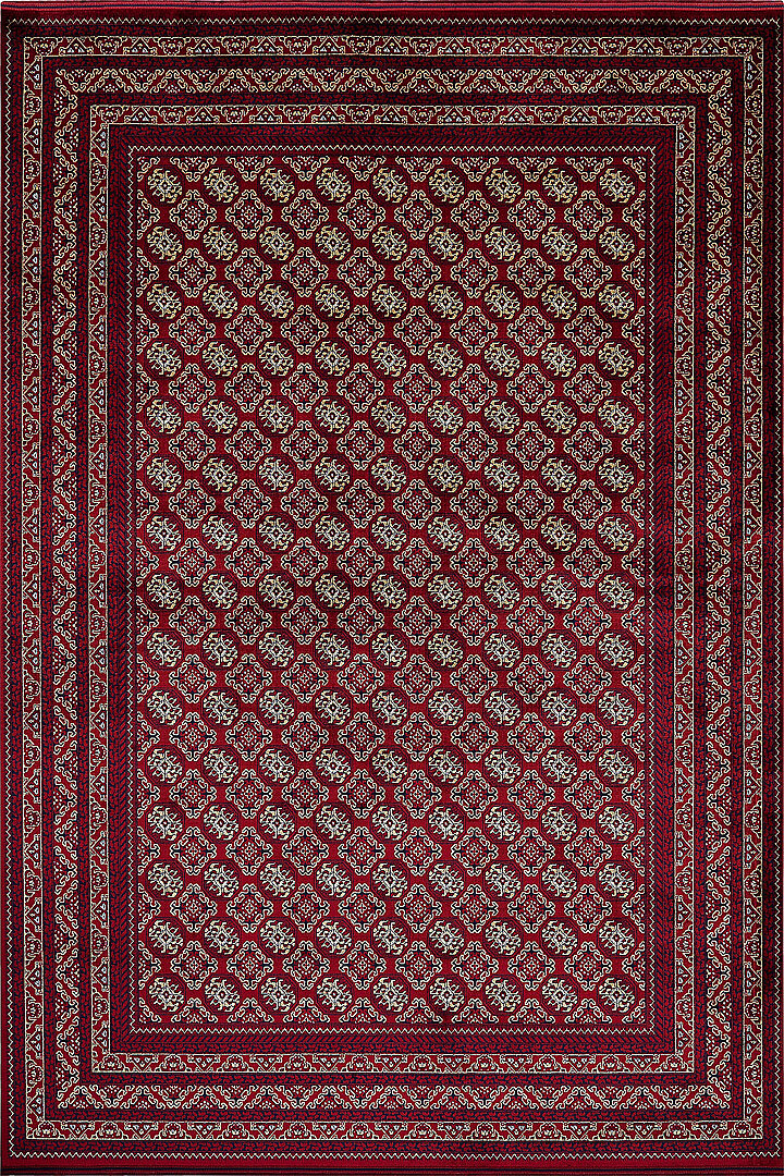 Afgan Halısı Bilicik Etnik Buhari Otantik Desen Viskon Kırmızı Halı Bc05 - Frenda (1)