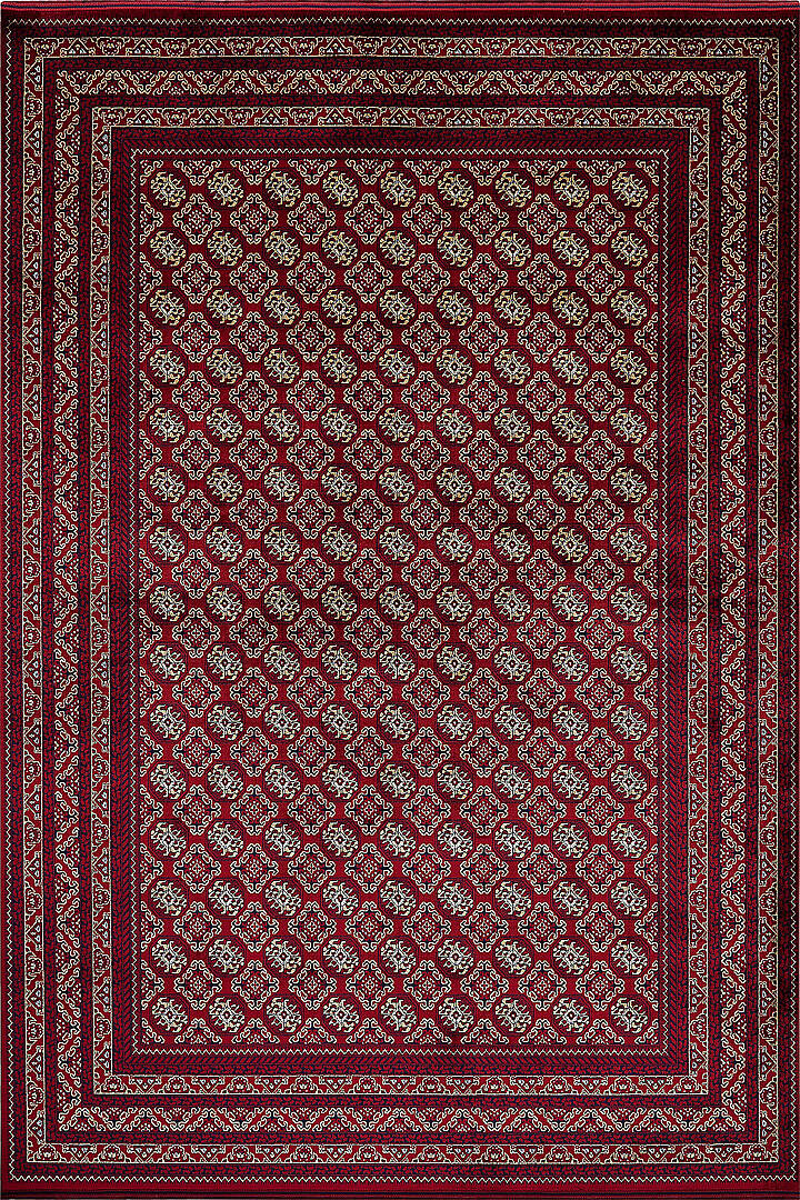 Afgan Halısı Bilicik Etnik Buhari Otantik Desen Viskon Kırmızı Halı Bc05 - 2