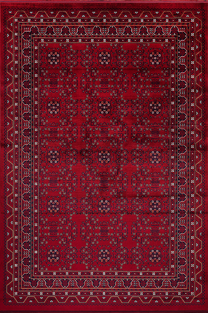 Afgan Halısı Bilicik Etnik Hamyap Otantik Desen Viskon Kırmızı Halı Bc03 - Frenda (1)