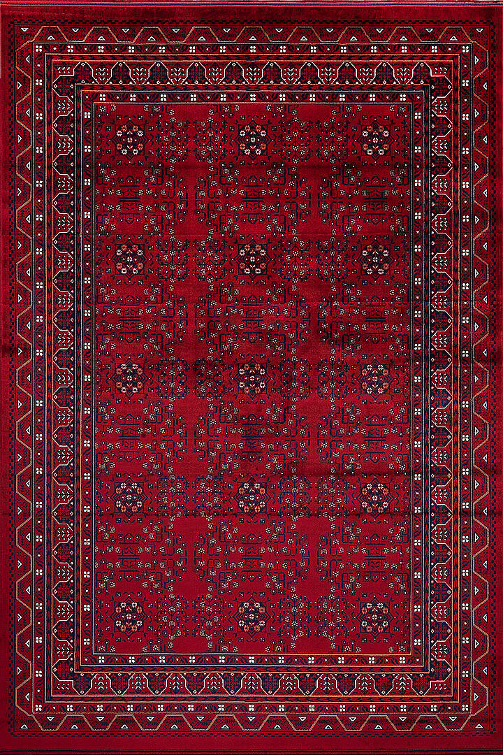 Afgan Halısı Bilicik Etnik Hamyap Otantik Desen Viskon Kırmızı Halı Bc03 - 2