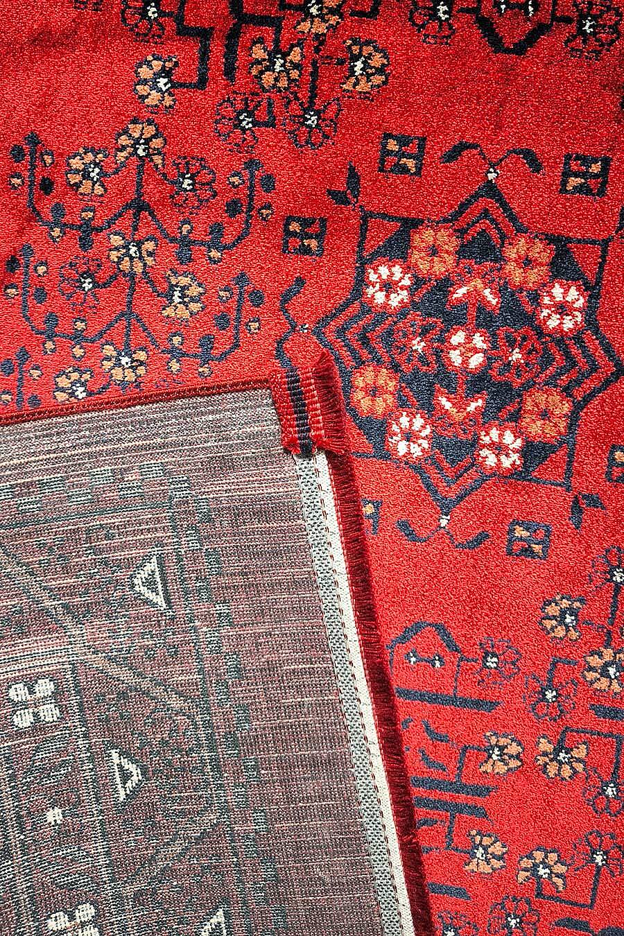 Afgan Halısı Bilicik Etnik Hamyap Otantik Desen Viskon Kırmızı Halı Bc03 - 7