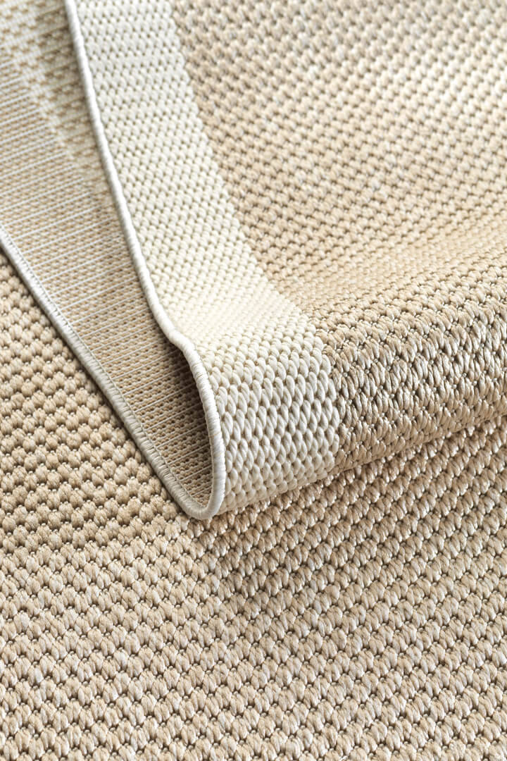 Agra Beyaz Çerçeveli Bej Sisal Dokuma Kolay Temizlenebilen Mutfak Salon Koridor ve Balkon Halısı Ar04 - 5
