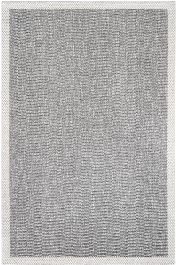 Agra Beyaz Çerçeveli Gri Sisal Dokuma Kolay Temizlenebilen Mutfak Salon Koridor ve Balkon Halısı Ar03 - Frenda (1)