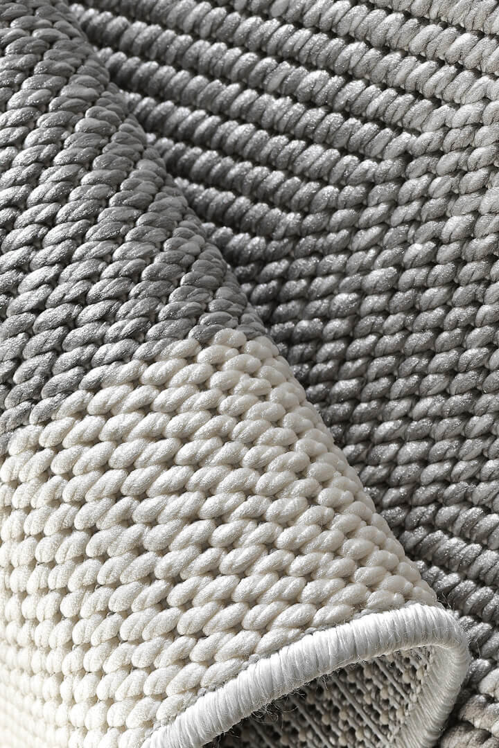 Agra Beyaz Çerçeveli Gri Sisal Dokuma Kolay Temizlenebilen Mutfak Salon Koridor ve Balkon Halısı Ar03 - 7