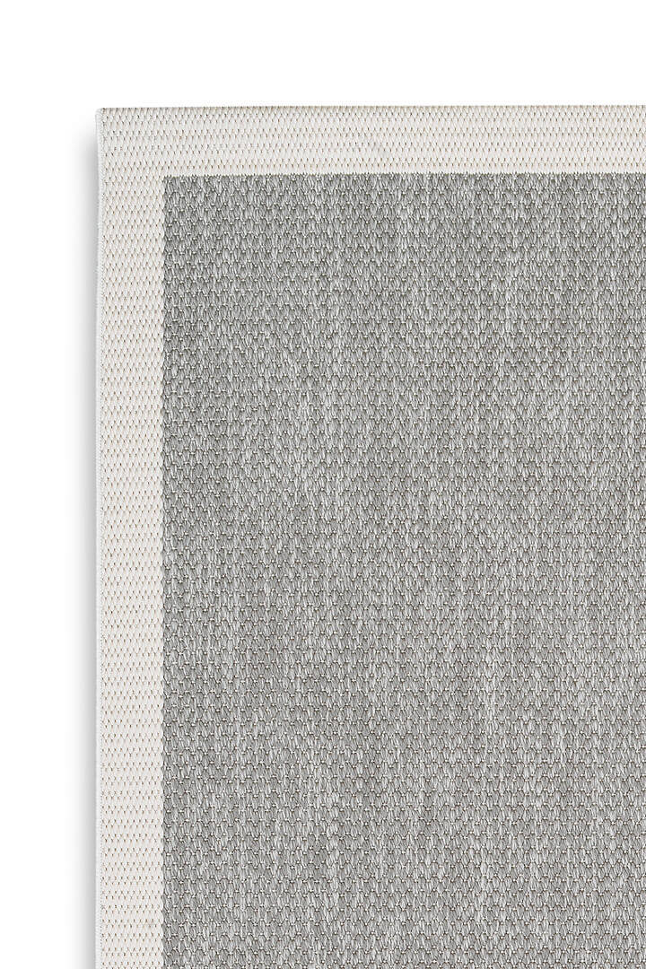 Agra Beyaz Çerçeveli Gri Sisal Dokuma Kolay Temizlenebilen Mutfak Salon Koridor ve Balkon Halısı Ar05 - 3