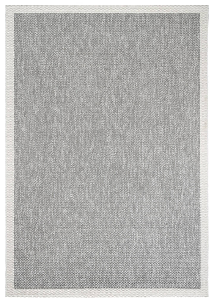 Agra Beyaz Çerçeveli Gri Sisal Dokuma Kolay Temizlenebilen Mutfak Salon Koridor ve Balkon Halısı Ar05 - 2