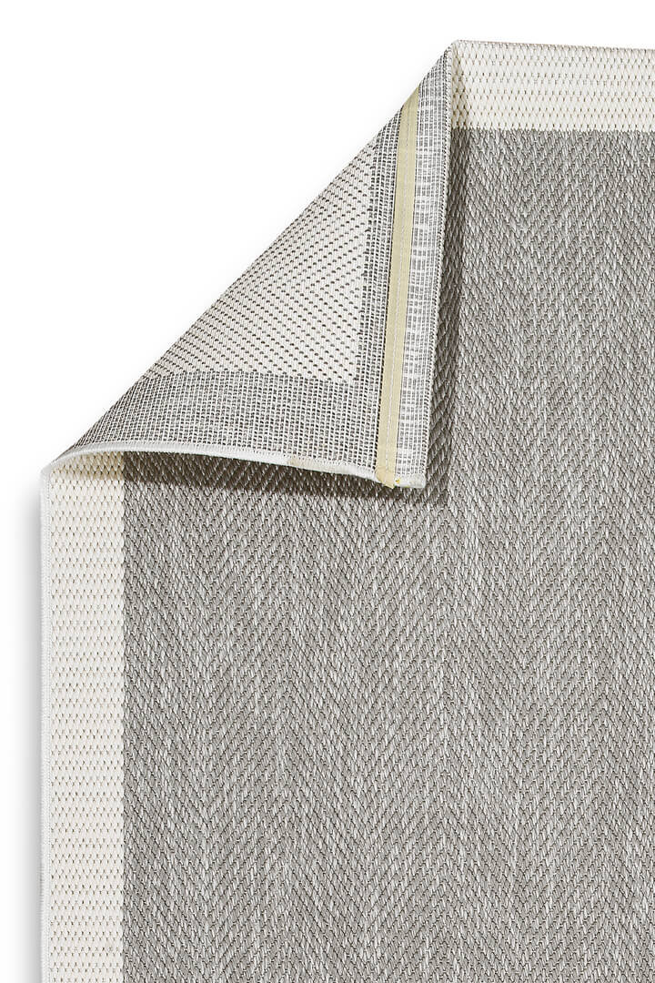 Agra Beyaz Çerçeveli Gri Sisal Dokuma Kolay Temizlenen Mutfak Salon Koridor ve Balkon Halısı Ar03 - 5