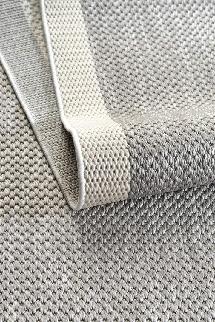 Agra Beyaz Çerçeveli Gri Sisal Dokuma Kolay Temizlenen Mutfak Salon Koridor ve Balkon Halısı Ar05 - 5