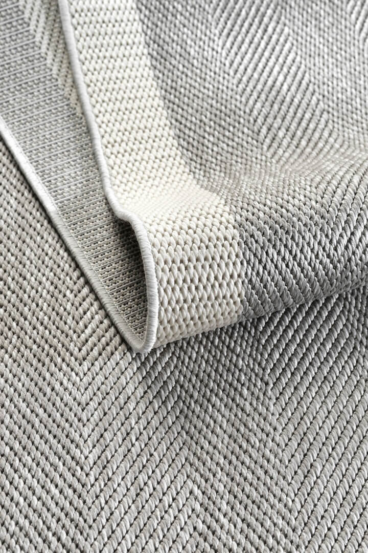 Agra Özel Ölçü Kesme Beyaz Bordürlü Gri Sisal Dokuma Kolay Temizlenen Yolluk Halı Ar03 - 7