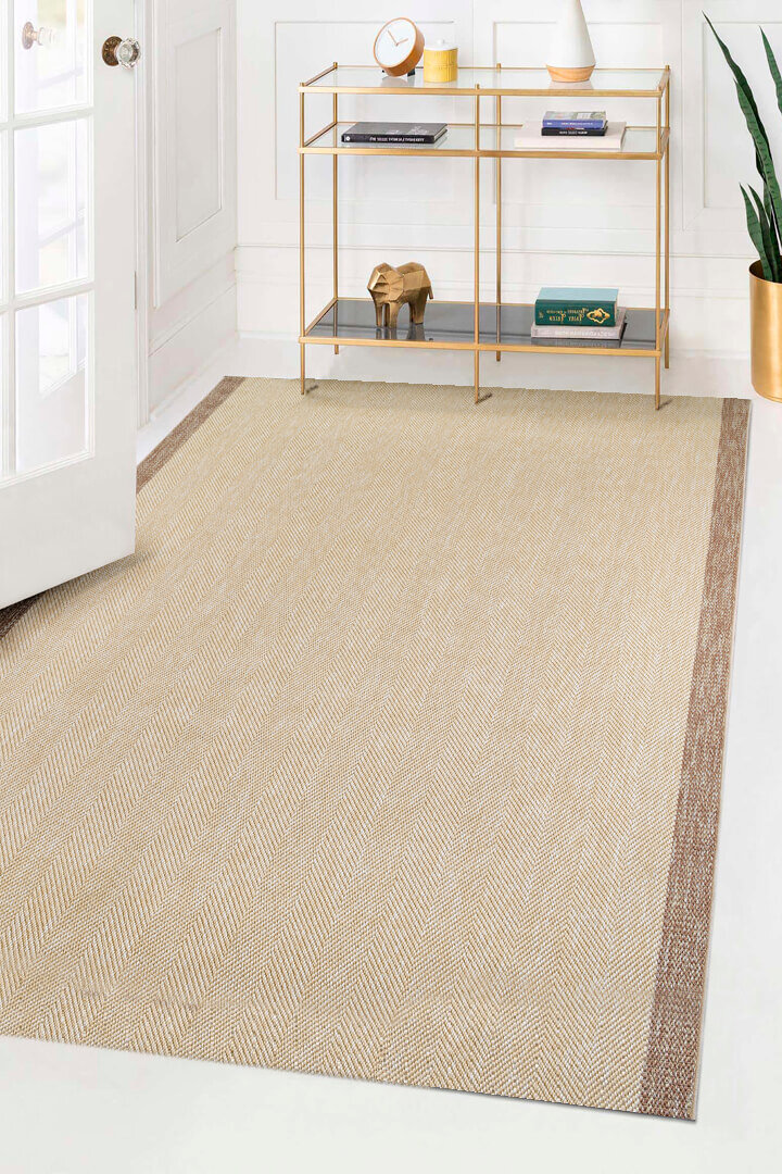 Agra Özel Ölçü Kesme Vizon Bordürlü Bej Sisal Dokuma Kolay Temizlenebilen Yolluk Halı Ar02 - 3