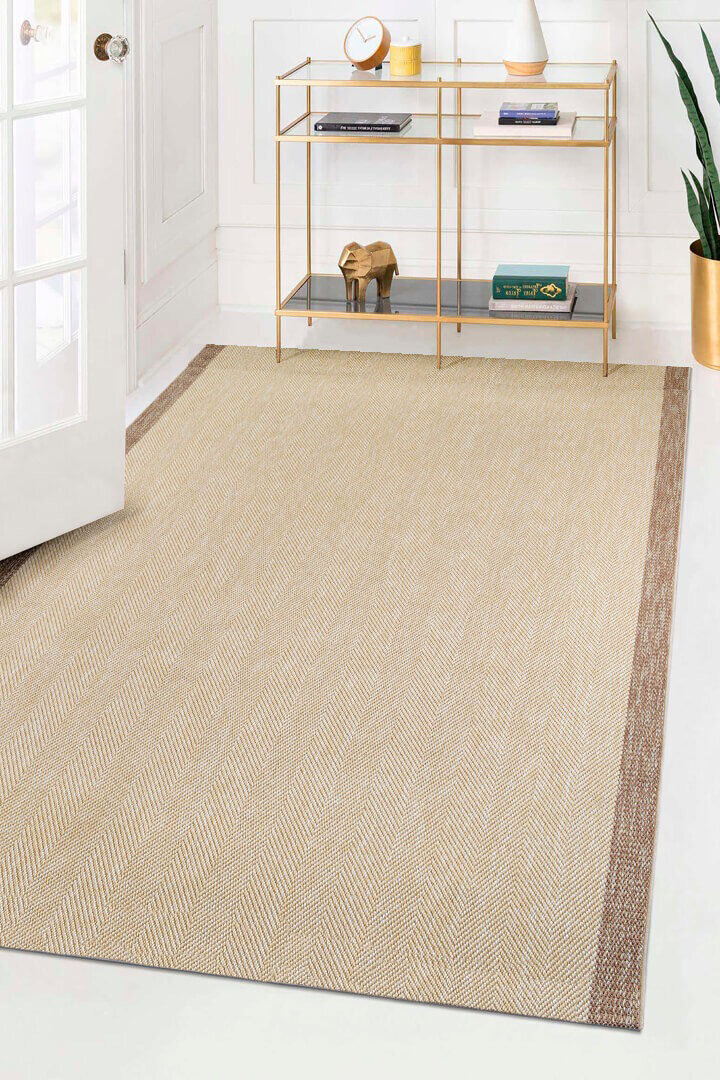 Agra Özel Ölçü Kesme Vizon Bordürlü Bej Sisal Dokuma Kolay Temizlenen Yolluk Halı Ar02 - Frenda (1)