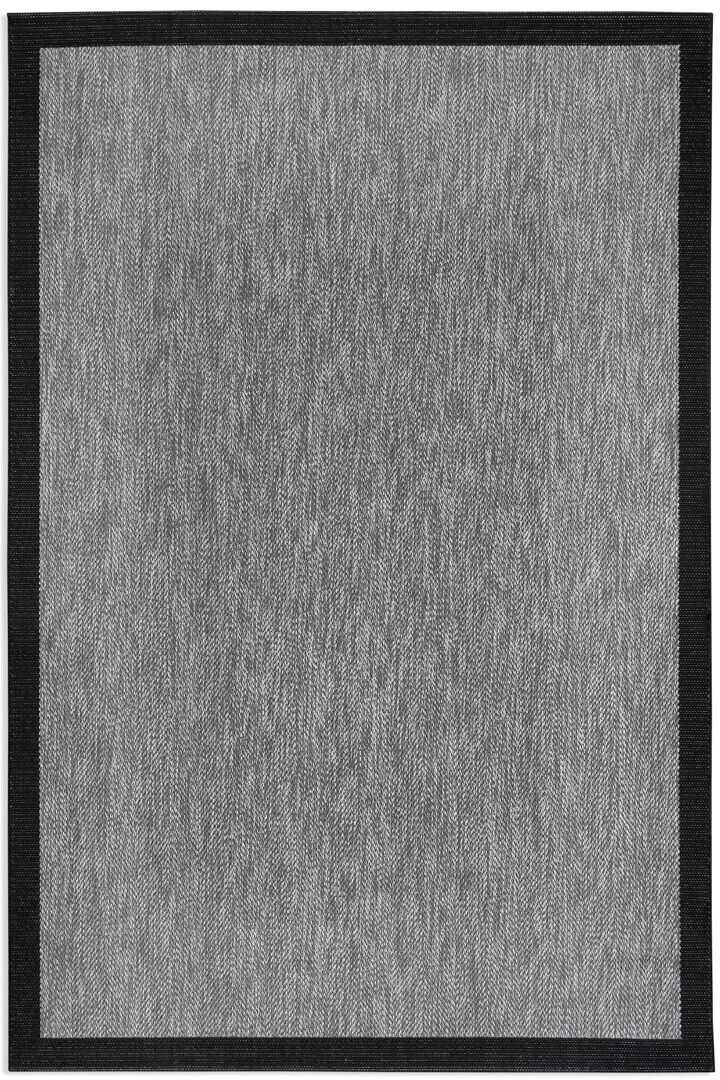 Agra Siyah Çerçeveli Gri Sisal Dokuma Kolay Temizlenebilen Mutfak Salon Koridor ve Balkon Halısı Ar01 - Frenda (1)