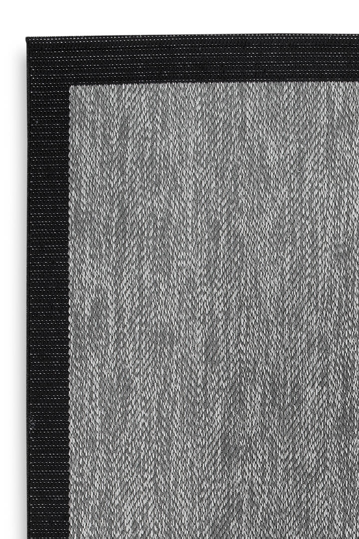 Agra Siyah Çerçeveli Gri Sisal Dokuma Kolay Temizlenebilen Mutfak Salon Koridor ve Balkon Halısı Ar01 - 3