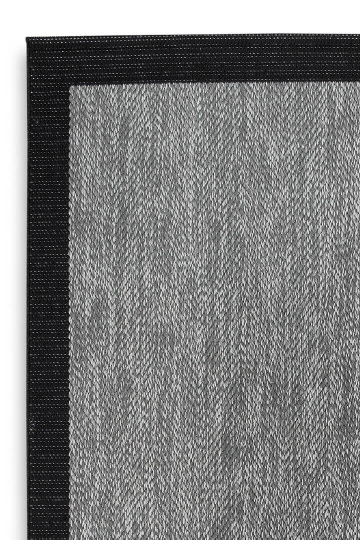 Agra Siyah Çerçeveli Gri Sisal Dokuma Kolay Temizlenebilen Mutfak Salon Koridor ve Balkon Halısı Ar01 - 3
