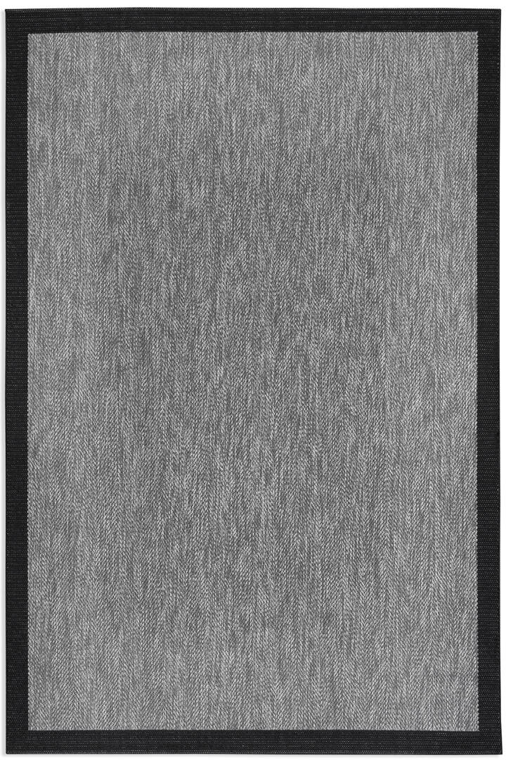 Agra Siyah Çerçeveli Gri Sisal Dokuma Kolay Temizlenen Mutfak Salon Koridor ve Balkon Halısı Ar01					 - 2