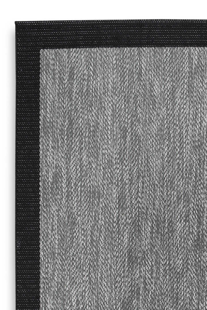Agra Siyah Çerçeveli Gri Sisal Dokuma Kolay Temizlenen Mutfak Salon Koridor ve Balkon Halısı Ar01					 - 3