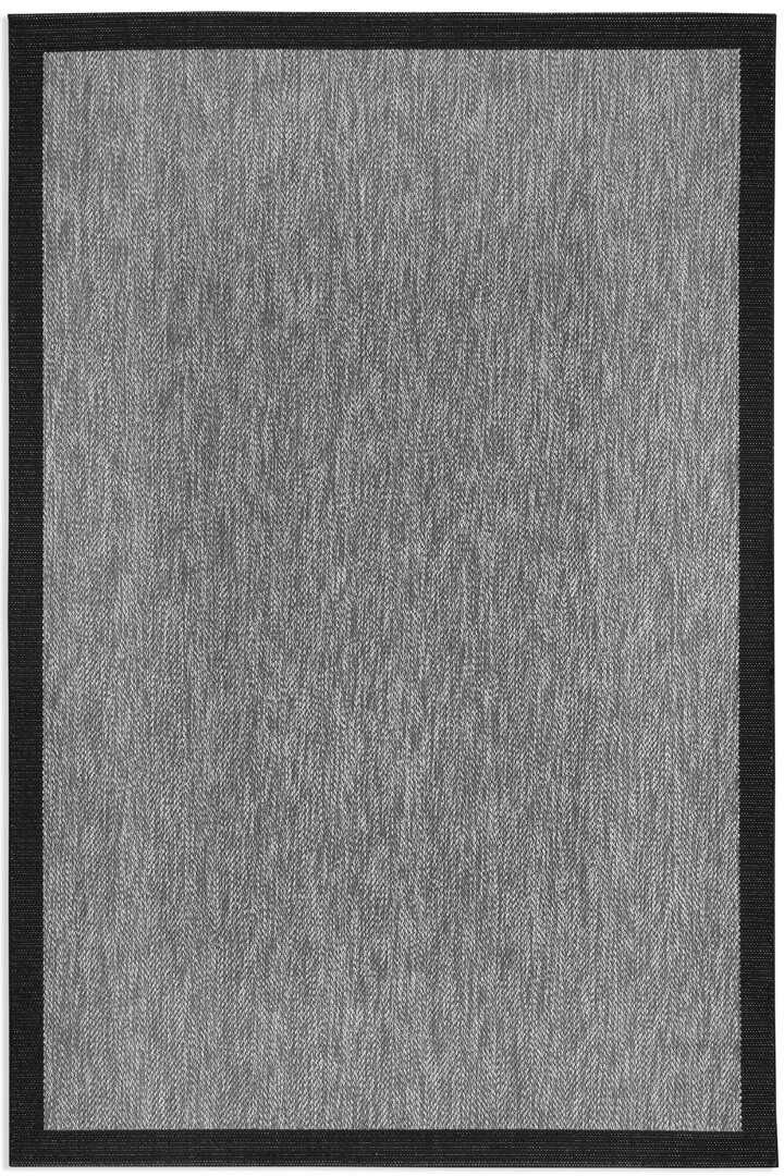 Agra Siyah Çerçeveli Gri Sisal Dokuma Kolay Temizlenen Mutfak Salon Koridor ve Balkon Halısı Ar01					 - Frenda (1)