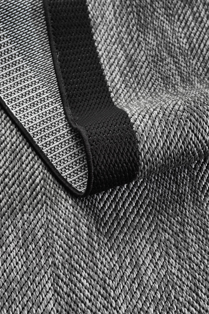 Agra Siyah Çerçeveli Gri Sisal Dokuma Kolay Temizlenen Mutfak Salon Koridor ve Balkon Halısı Ar01					 - 5