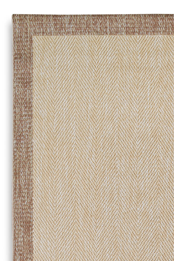 Agra Vizon Çerçeveli Bej Sisal Dokuma Kolay Temizlenebilen Mutfak Salon Koridor ve Balkon Halısı Ar02 - 3