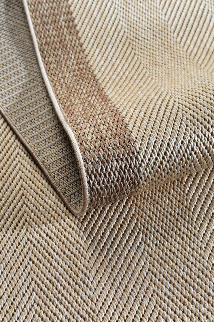 Agra Vizon Çerçeveli Bej Sisal Dokuma Kolay Temizlenebilen Mutfak Salon Koridor ve Balkon Halısı Ar02 - 5