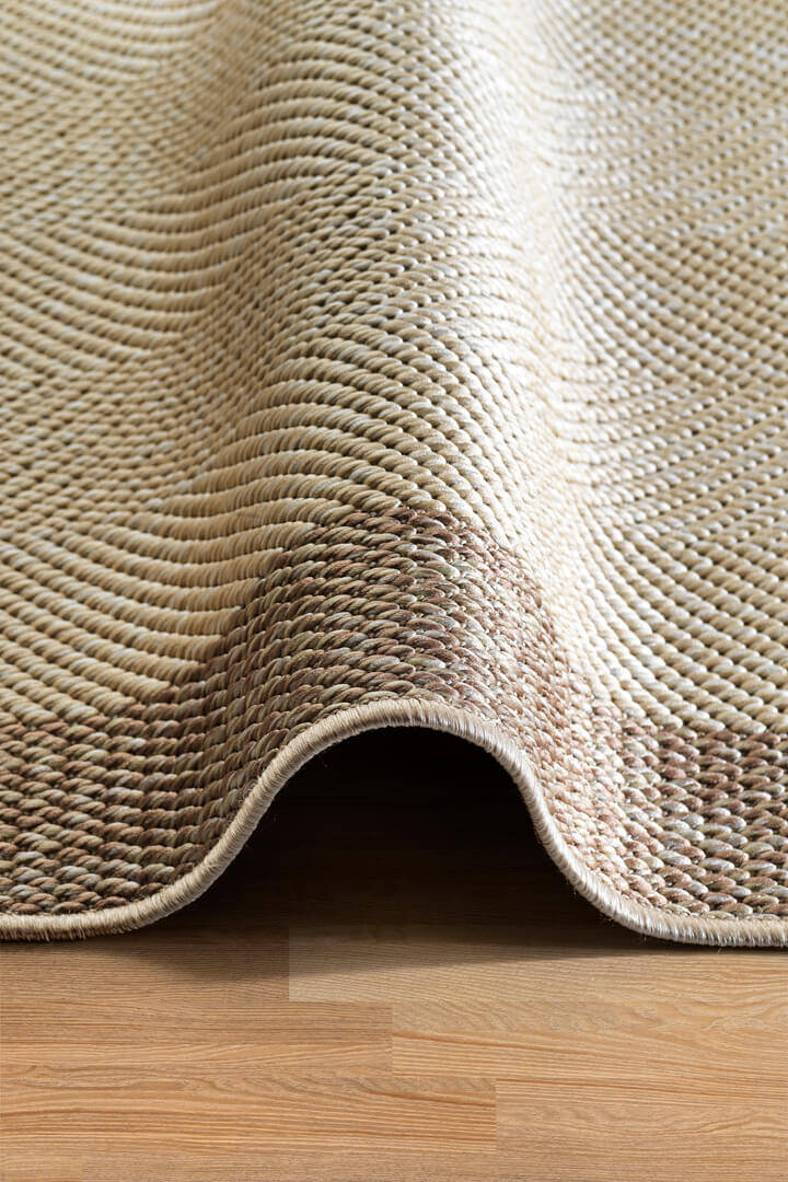 Agra Vizon Çerçeveli Bej Sisal Dokuma Kolay Temizlenen Mutfak Salon Koridor ve Balkon Halısı Ar02 - 5