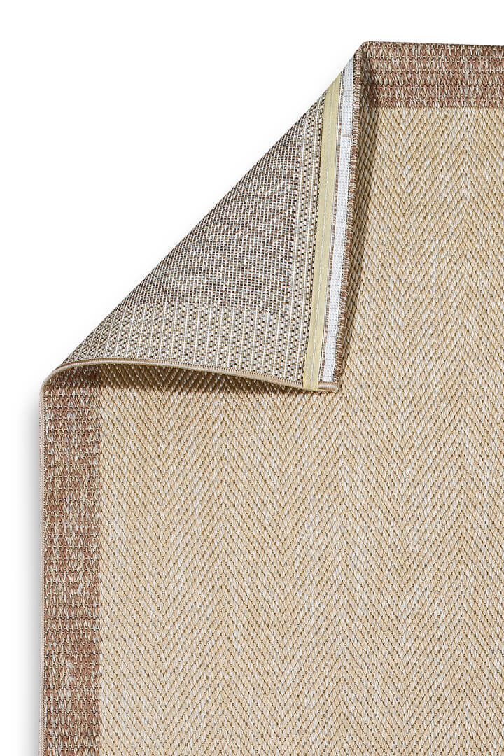 Agra Vizon Çerçeveli Bej Sisal Dokuma Kolay Temizlenen Mutfak Salon Koridor ve Balkon Halısı Ar02 - 6