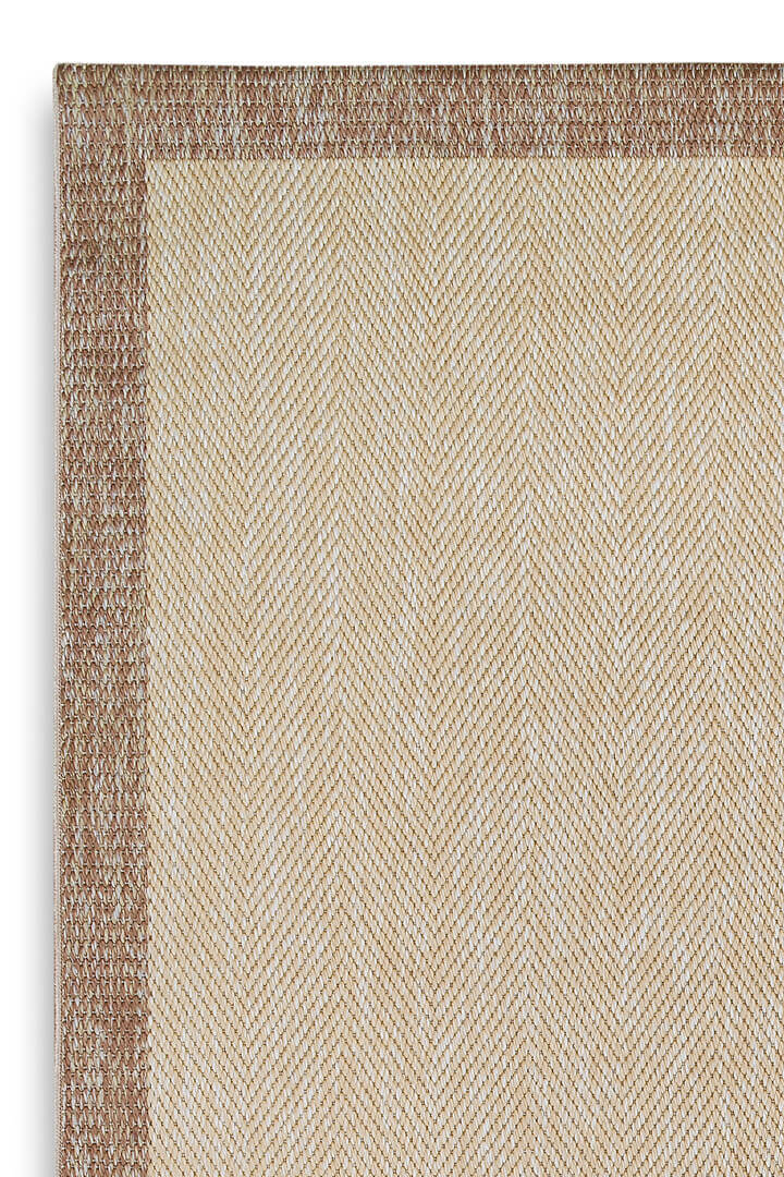 Agra Vizon Çerçeveli Bej Sisal Dokuma Kolay Temizlenen Mutfak Salon Koridor ve Balkon Halısı Ar02 - 3
