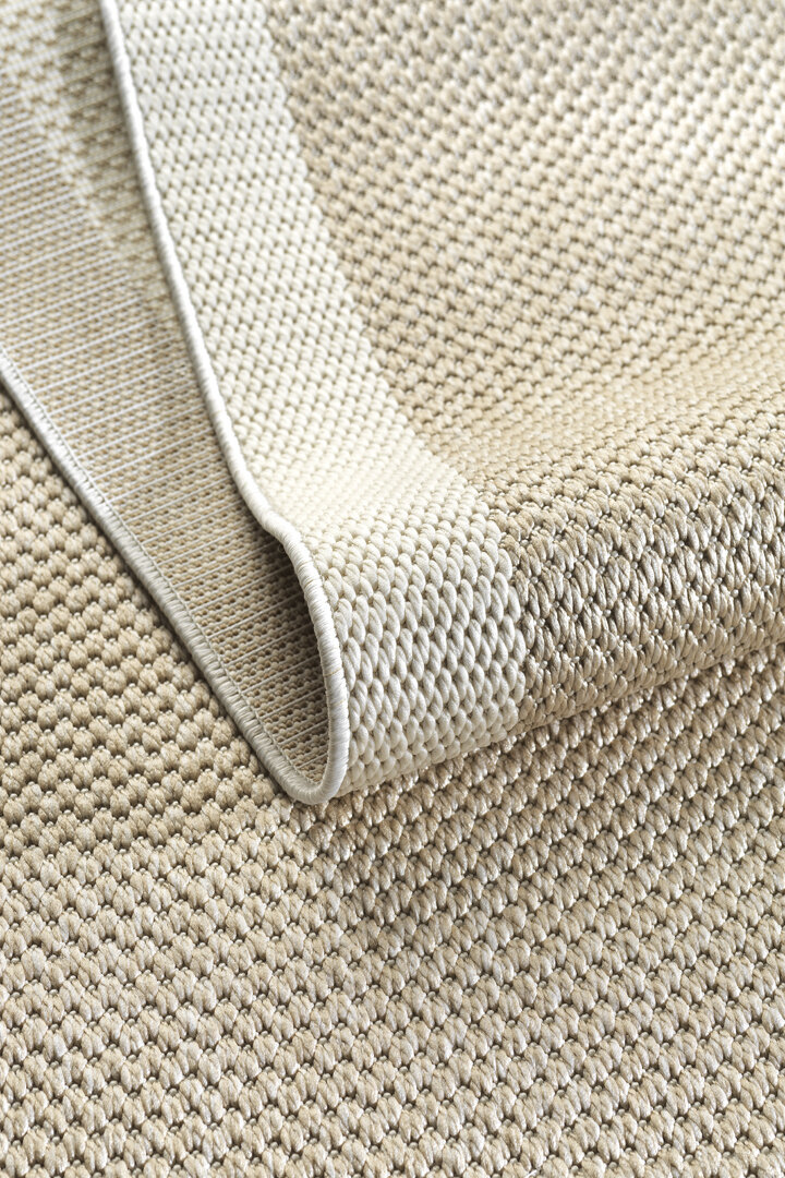Agra Yuvarlak Beyaz Çerçeveli Bej Sisal Dokuma Kolay Temizlenen Mutfak Salon ve Balkon Halısı Ar04 - Frenda (1)