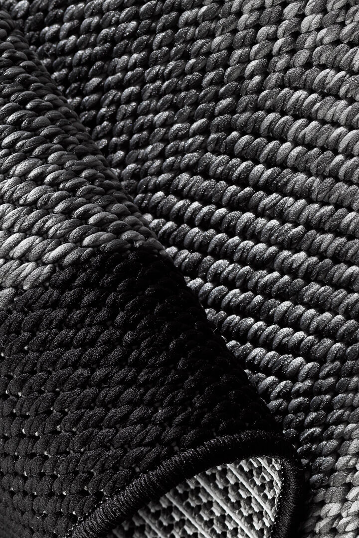 Agra Yuvarlak Siyah Çerçeveli Gri Sisal Dokuma Kolay Temizlenen Mutfak Salon ve Balkon Halısı Ar01 - 4