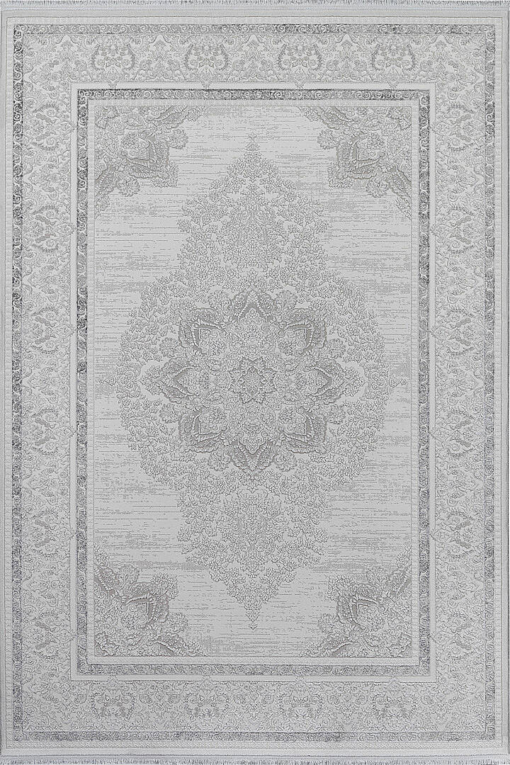 Alya Klasik Oryantal Tasarım Göbekli Halı Al03 Gri - 1