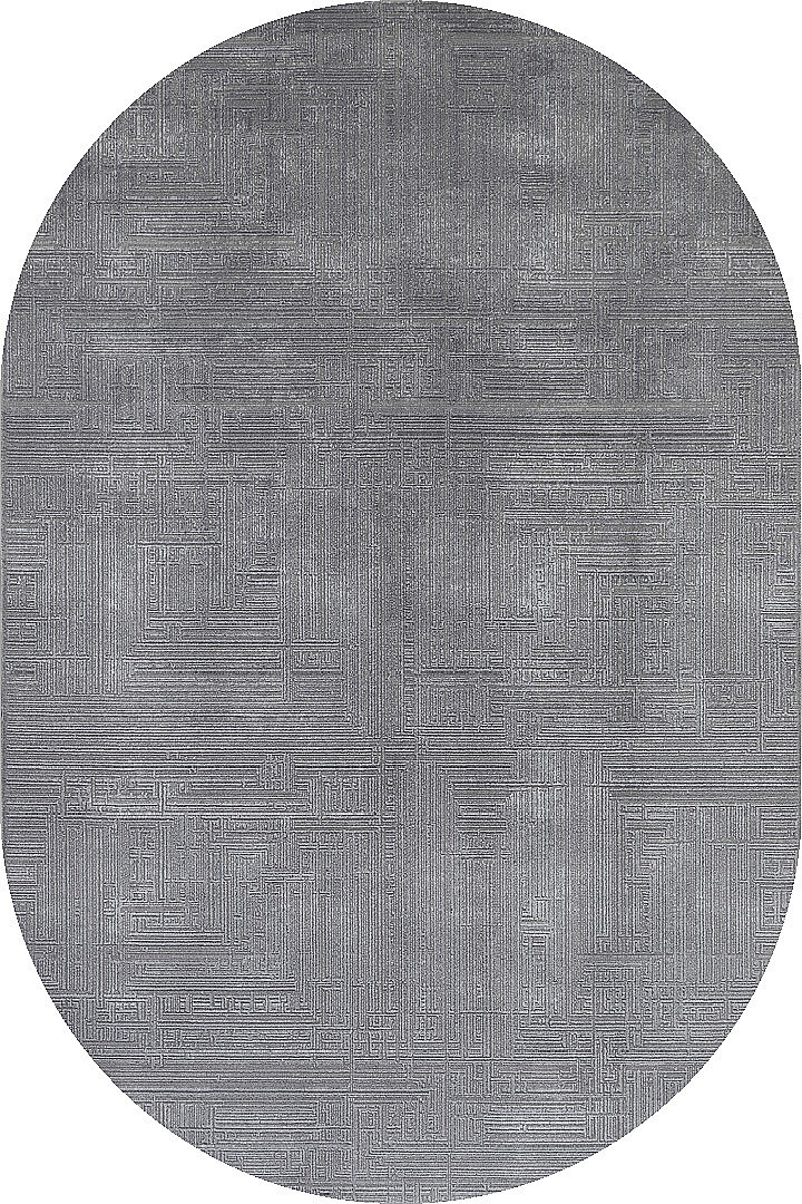 Alya Modern İtalyan Tasarım Makine Oval Halı Al01 Gri 