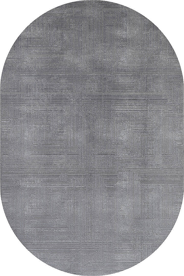 Alya Modern İtalyan Tasarım Makine Oval Halı Al01 Gri - 1