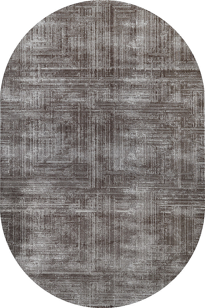 Alya Modern İtalyan Tasarım Makine Oval Halı Al01 Kahve 