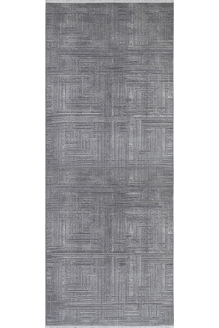 Alya Modern İtalyan Tasarım Makine Yolluk Kesme Halı Al01 Gri - 2