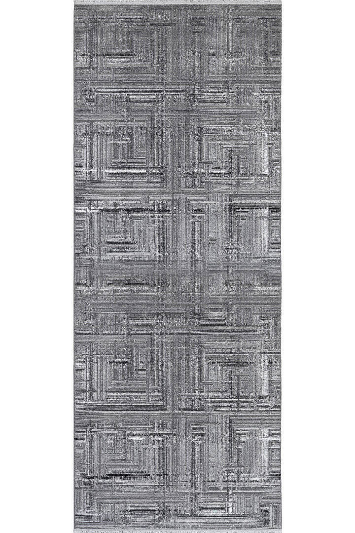 Alya Modern İtalyan Tasarım Makine Yolluk Kesme Halı Al01 Gri - 2