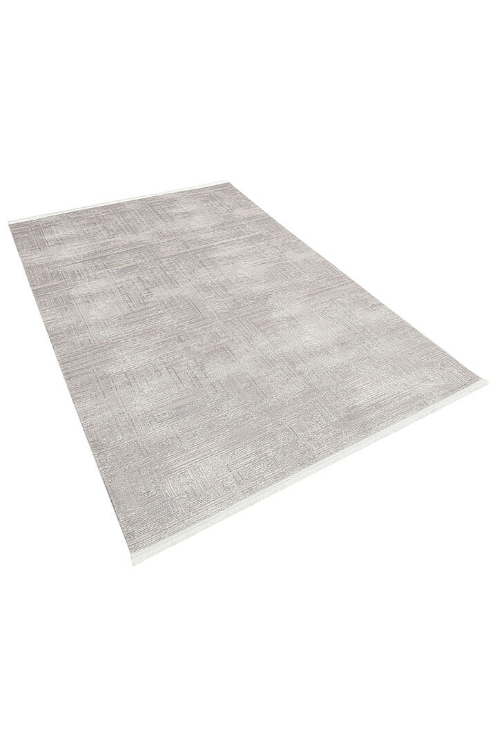 Alya Modern İtalyan Tasarım Makine Yolluk Kesme Halı Al01 Gri - 3