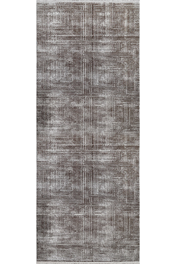 Alya Modern İtalyan Tasarım Makine Yolluk Kesme Halı Al01 Kahve - Frenda (1)