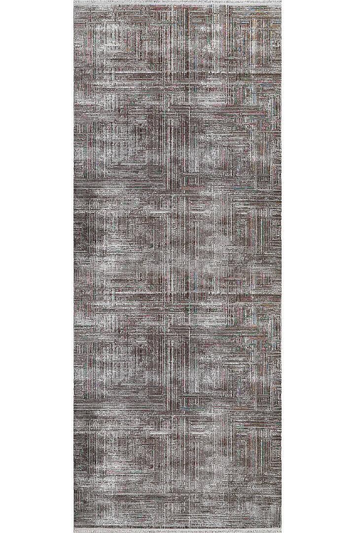 Alya Modern İtalyan Tasarım Makine Yolluk Kesme Halı Al01 Kahve - 2