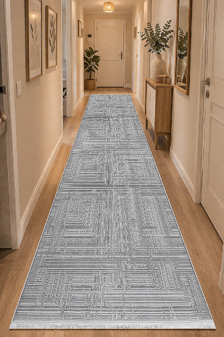 Alya Modern İtalyan Tasarım Makine Yolluk Kesme Halı Al01 Kemik - Frenda