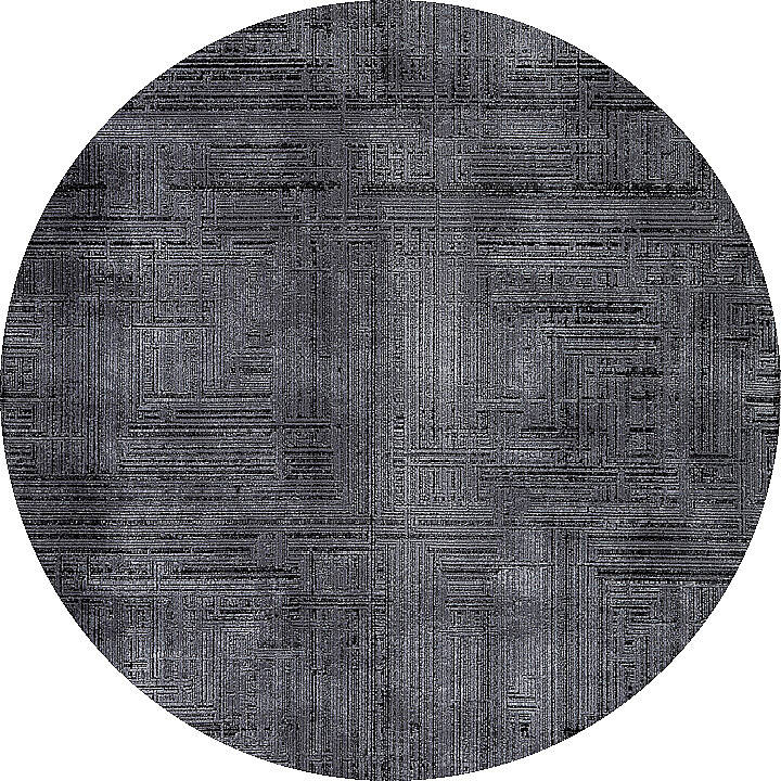 Alya Modern İtalyan Tasarım Makine Yuvarlak Halı Al01 Siyah - 1