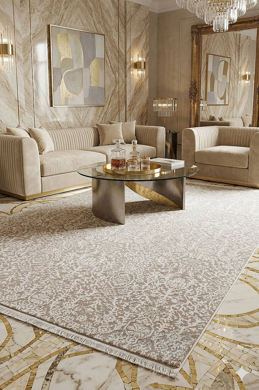 Alya Modern Tasarım Makine Halısı 29459 Kemik - 1