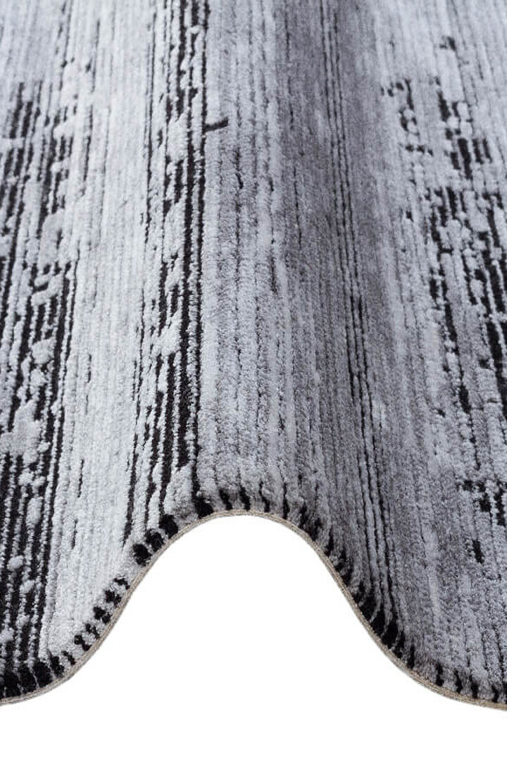 Alya Modern Tasarım Makine Oval Halı 20434 Siyah - 2