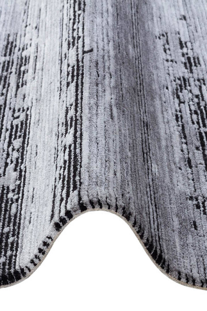 Alya Modern Tasarım Makine Oval Halı 20434 Siyah - 2