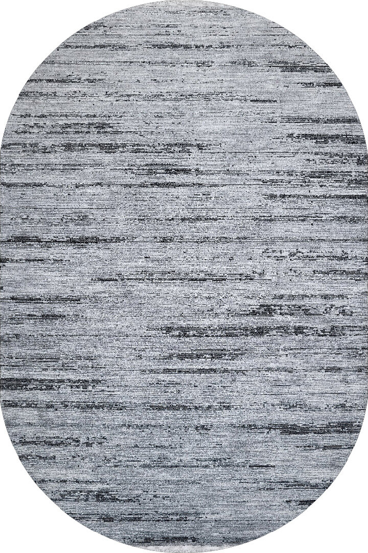 Alya Modern Tasarım Makine Oval Halı 20434 Siyah 