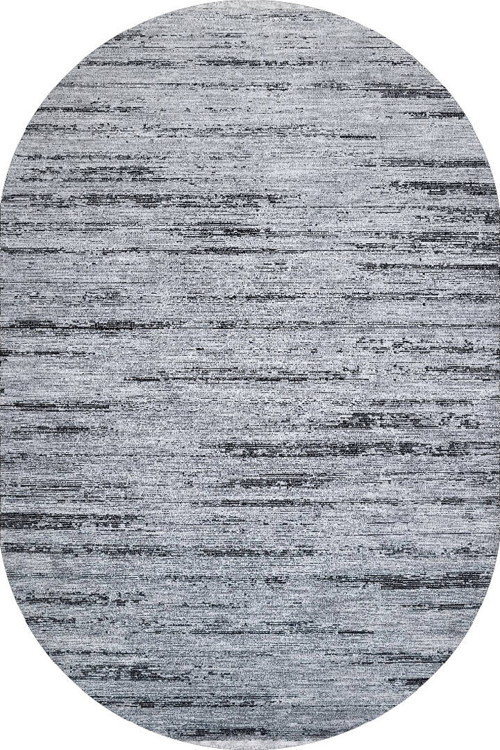 Alya Modern Tasarım Makine Oval Halı 20434 Siyah - 1