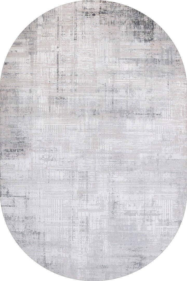 Alya Modern Tasarım Makine Oval Halı 20440 Gri - 1
