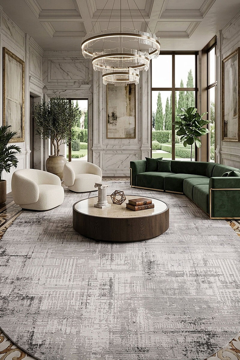 Alya Modern Tasarım Makine Oval Halı 20440 Gri 