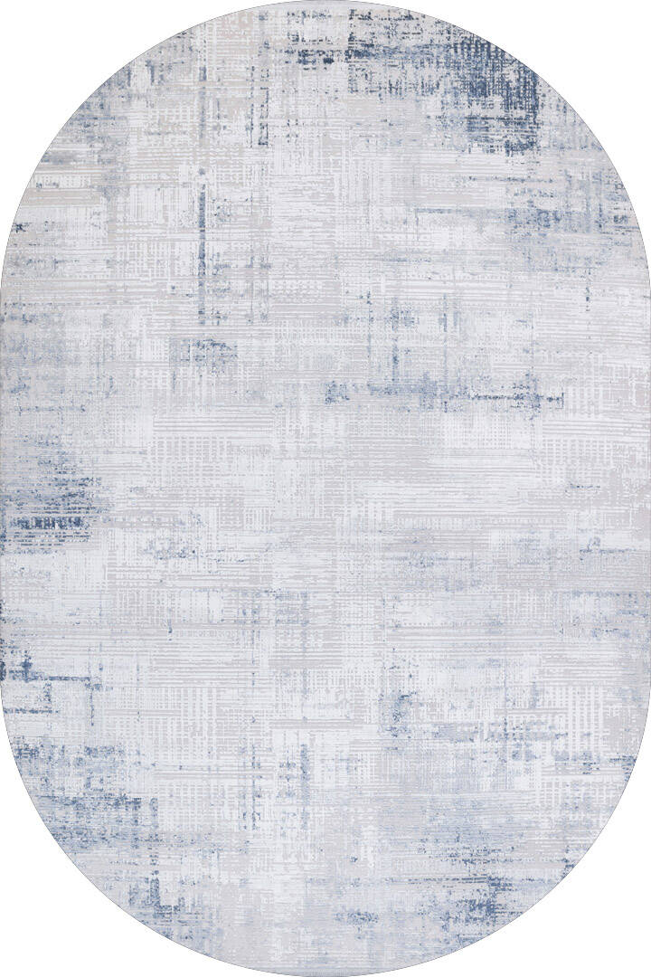Alya Modern Tasarım Makine Oval Halı 20440 Mavi - 1