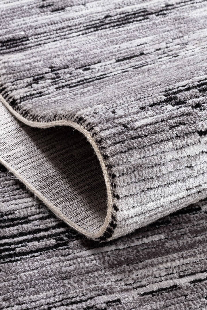 Alya Modern Tasarım Makine Yolluk Kesme Halı 20434 Siyah - 4