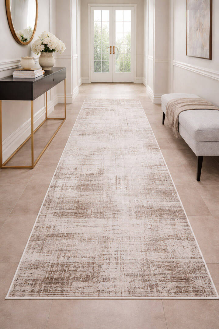 Alya Modern Tasarım Makine Yolluk Kesme Halı 20440 Bej - 1